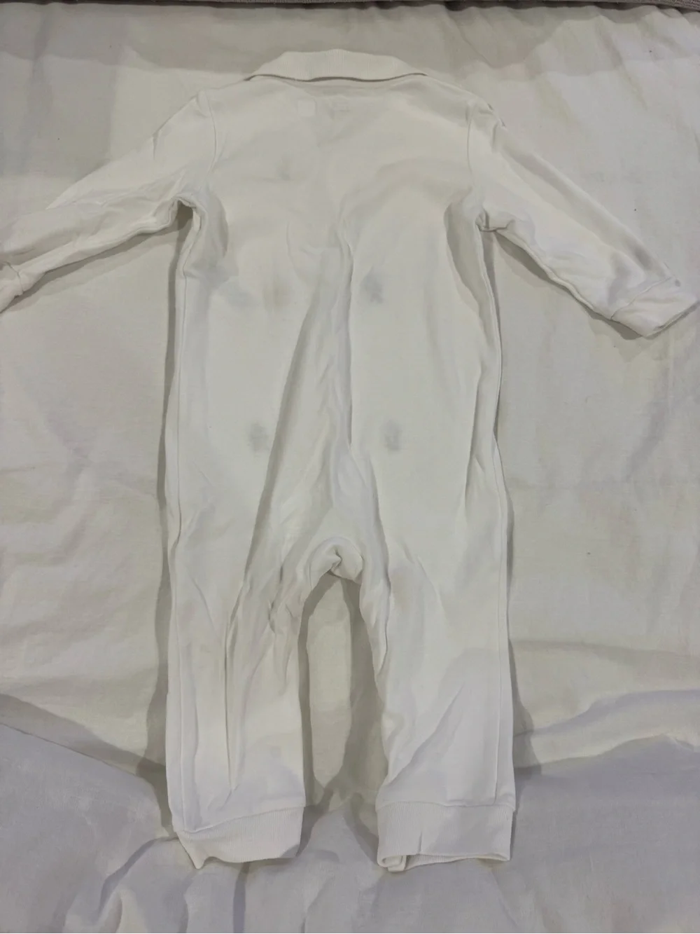 Ralph Lauren White Polo Collar Embroidered Logo One-Piece
